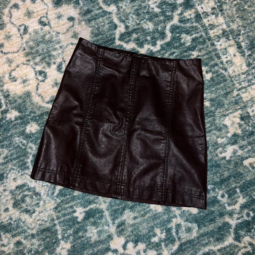 Free People Vegan Leather Mini Skirt